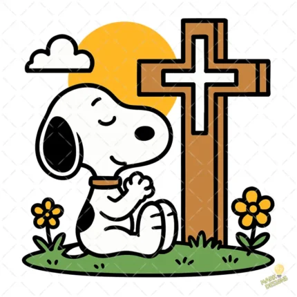 Vector Snoopy Cristiano - Ilustración de Fe para Camisetas y Sublimación