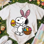 Vector Snoopy Pascua - Ilustración de Huevo Decorado para Camisetas