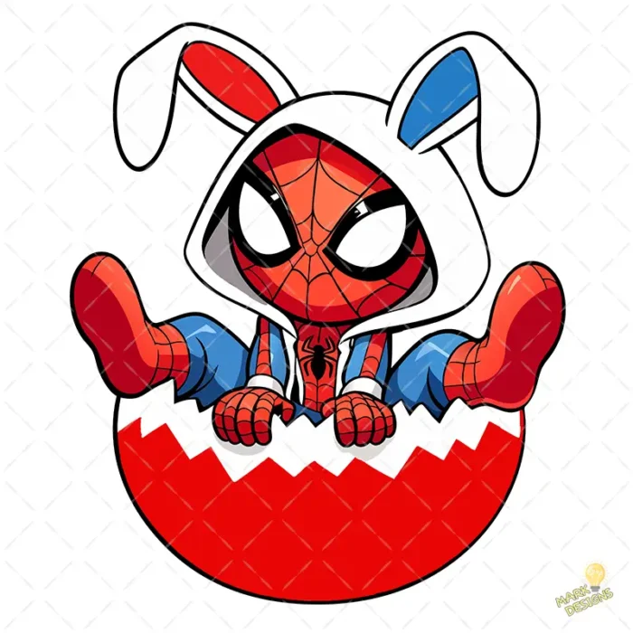 Vector Spiderman Pascua - Ilustración Infantil para Camisetas y Pegatinas