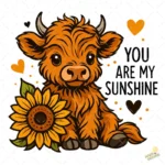 Vector Vaca Escocesa Gratis - Ilustración Kawaii para Sublimación y Cricut