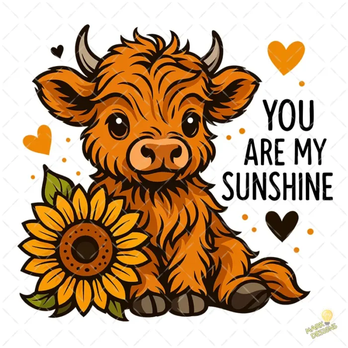 Vector Vaca Escocesa Gratis - Ilustración Kawaii para Sublimación y Cricut