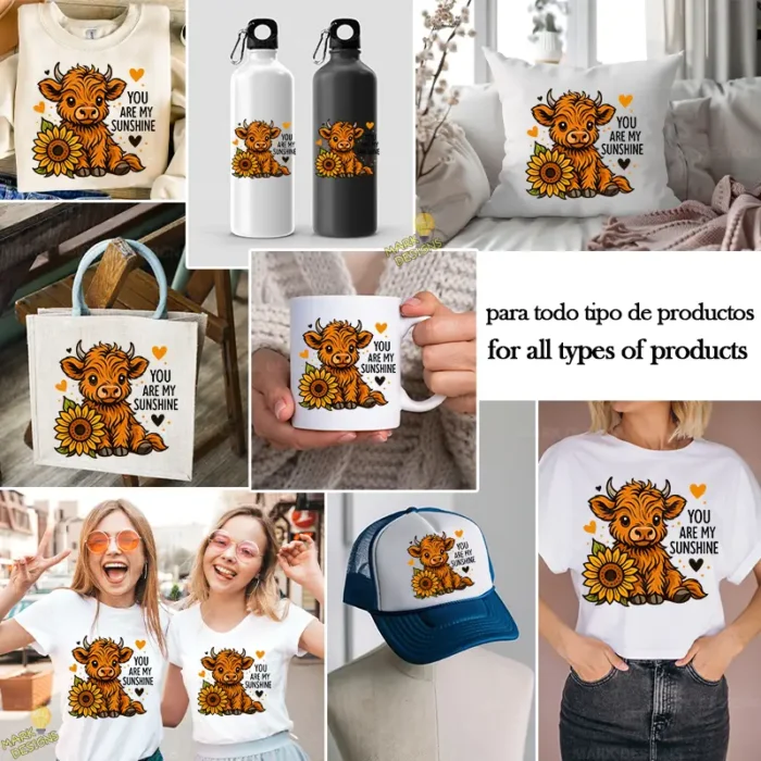 Vector Vaca Escocesa Gratis - Ilustración Kawaii para Sublimación y Cricut