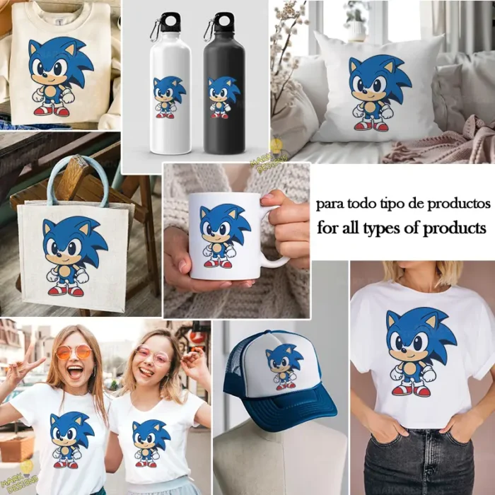 Vector de Sonic Animado Videojuego con Guantes Blancos y Zapatos Rojos - Image 3