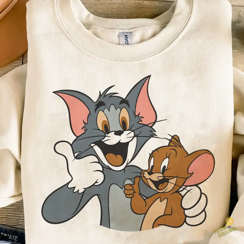 Vector de Tom y Jerry Amigos Sonrientes - Diseño para Sublimación Vector de Tom y Jerry Amigos Sonrientes - Diseño para Sublimación