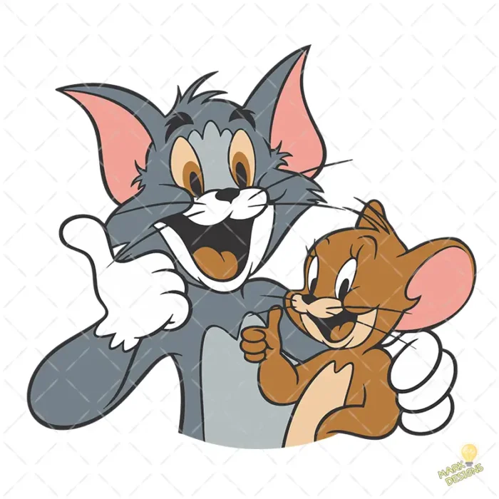 Vector de Tom y Jerry Amigos Sonrientes - Diseño para Sublimación