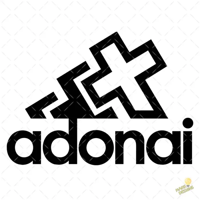 Adonai Estilo Adidas Vector Cruz Cristiano para sublimación