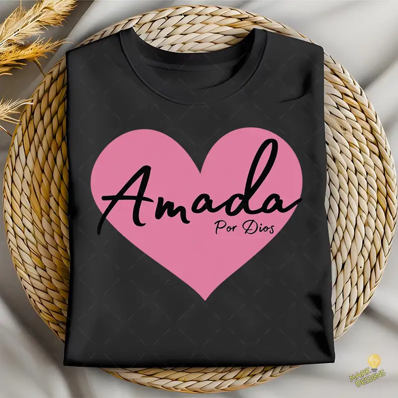 Amada por Dios Vector Corazón Rosa para sublimación cristiana Amada por Dios Vector Corazón Rosa para sublimación cristiana