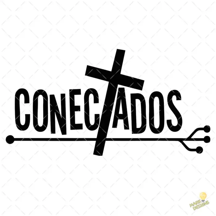 Conectados con Dios Vector Cruz y Circuito para sublimación