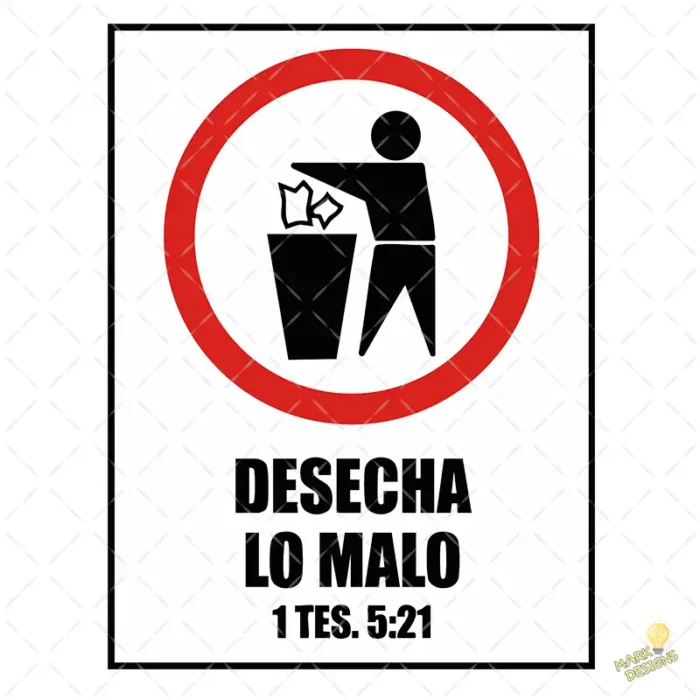 Desecha lo Malo Vector Señal Bíblica para sublimación