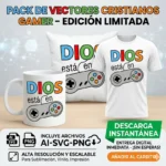 Dios está en Control Vector Gamer cristiano para sublimación