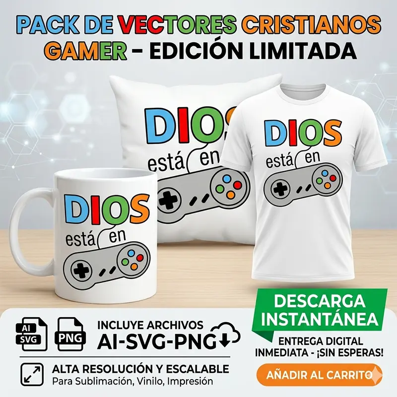 Dios está en Control Vector Gamer cristiano para sublimación1 Dios está en Control Vector Gamer cristiano para sublimación
