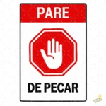 Diseño Cartel Cristiano Pare de Pecar Vector para Sublimar