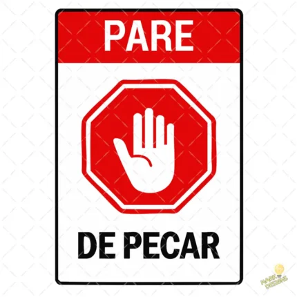 Diseño Cartel Cristiano Pare de Pecar Vector para Sublimar