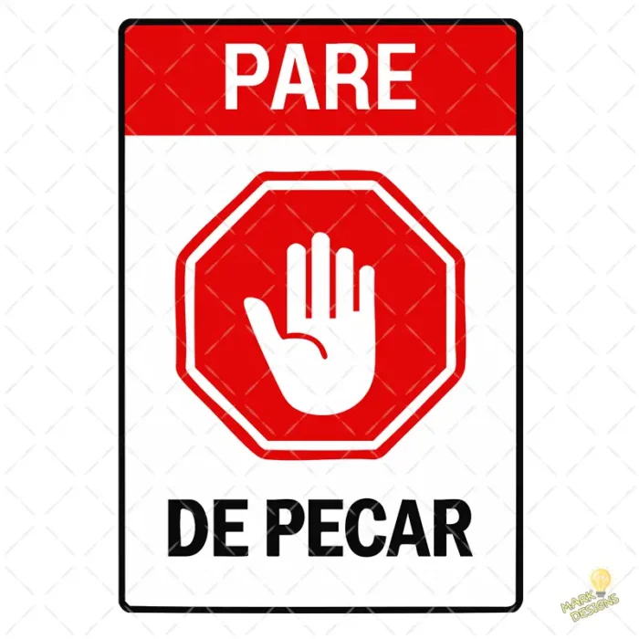 Diseño Cartel Cristiano Pare de Pecar Vector para Sublimar