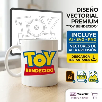 Diseño Cristiano Infantil Toy Bendecido Vector para Sublimar