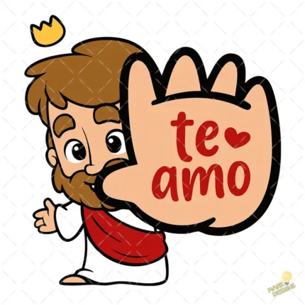 Diseño Cristiano Jesús te Amo Animado con Frase Vector para Sublimar