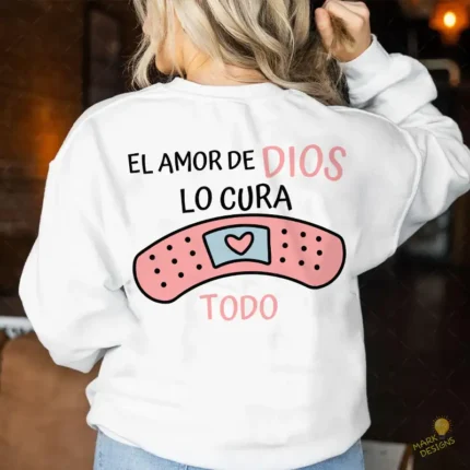 El Amor de Dios lo Cura Todo Vector Curita para sublimación