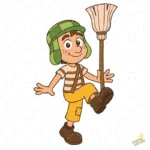 El Chavo Animado con Escoba Vector para Sublimación Clásico