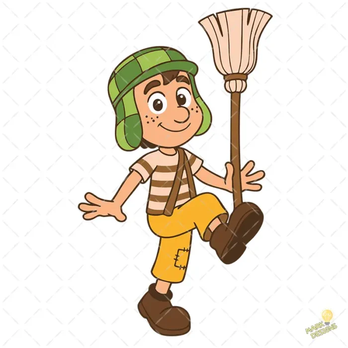 El Chavo Animado con Escoba Vector para Sublimación Clásico