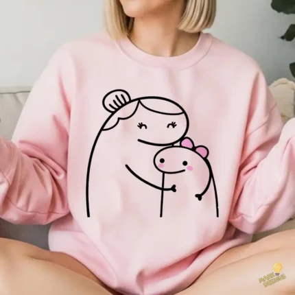 Flork Abuela Abrazando a su Nieta Vector para Sublimación