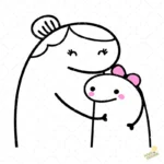 Flork Abuela Abrazando a su Nieta Vector para Sublimación