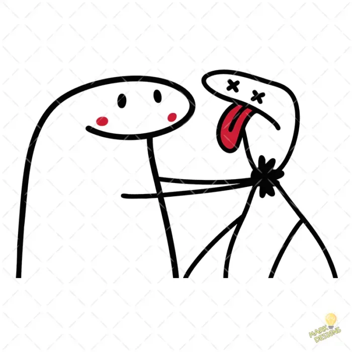 Flork Ahorcando a otro Vector para Sublimación de Humor Negro