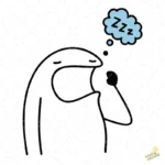 Flork Bostezando con Nube de Sueño Vector para Sublimación