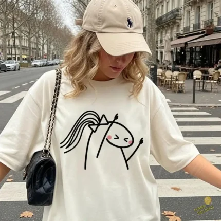 Flork Chica Festejando con Coleta y Moño Vector para Sublimar