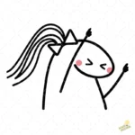 Flork Chica Festejando con Coleta y Moño Vector para Sublimar