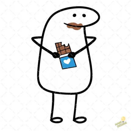 Flork Comiendo Chocolate con Boca Manchada Vector para Sublimar