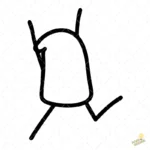 Flork Corriendo Desesperado con Brazos al Aire Vector para Sublimar