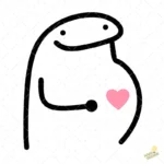 Flork Embarazada con Corazón Rosa Vector para Sublimación