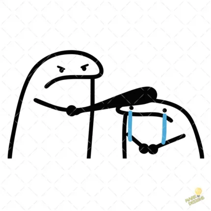 Flork Enojado dándole un Palazo a otro Llorando Vector para Sublimar
