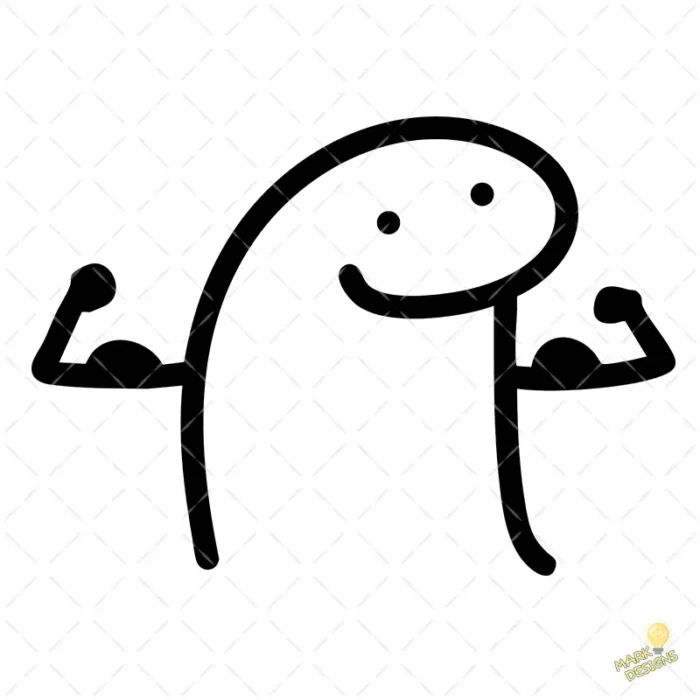 Flork Fuerte Presumiendo Músculos Vector para Sublimación Gym