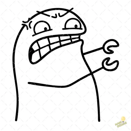 Flork Furioso con Manos de Garra Vector para Sublimación Humor