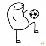 Flork Futbolista Dominando Pelota Vector deformito para Sublimar