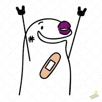 Flork Golpeado pero Triunfante con Curita Vector para Sublimar