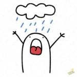 Flork Gritando bajo la Lluvia Vector para Sublimación de Humor