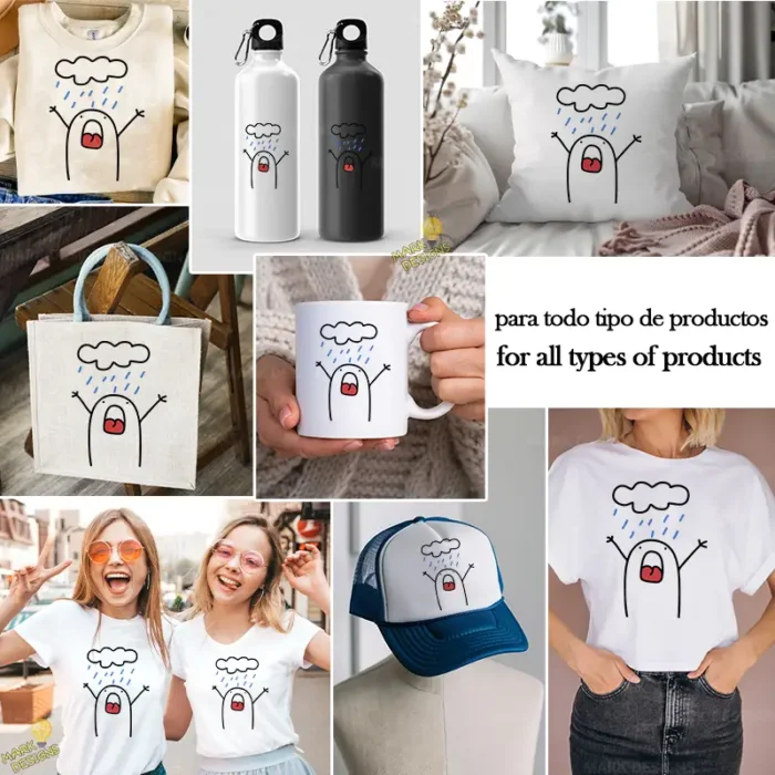 Flork Gritando bajo la Lluvia Vector para Sublimación de Humor - Image 3