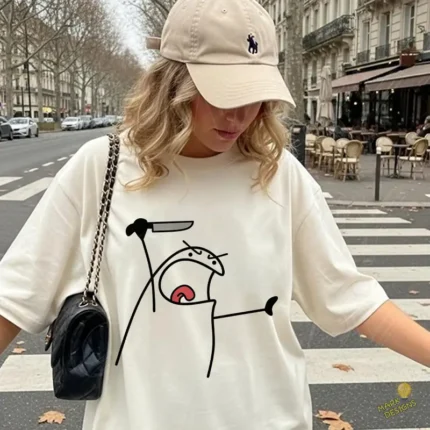 Flork Gritando con Cuchillo Vector para Sublimación Humor Negro