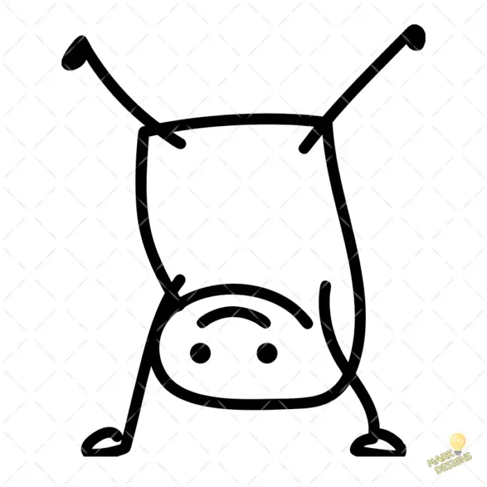 Flork Haciendo la Vertical Sonriente Vector para Sublimación