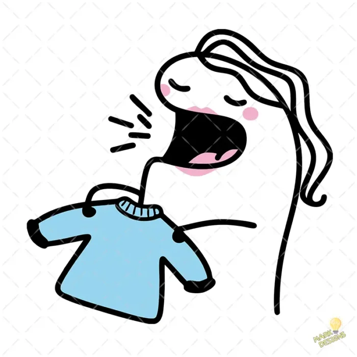 Flork Mamá Gritando con Ropa de Bebé Vector para Sublimar