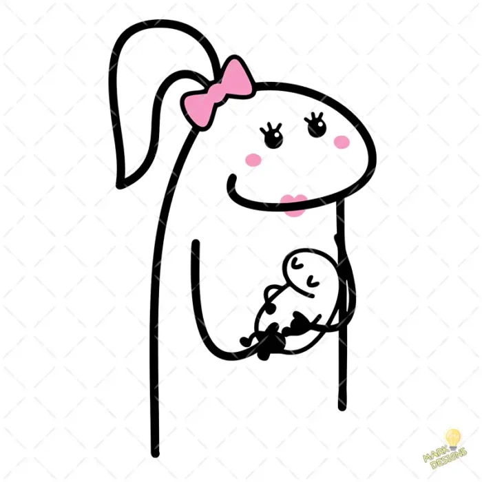 Flork Mamá con Bebé en Brazos - Diseño para Sublimación