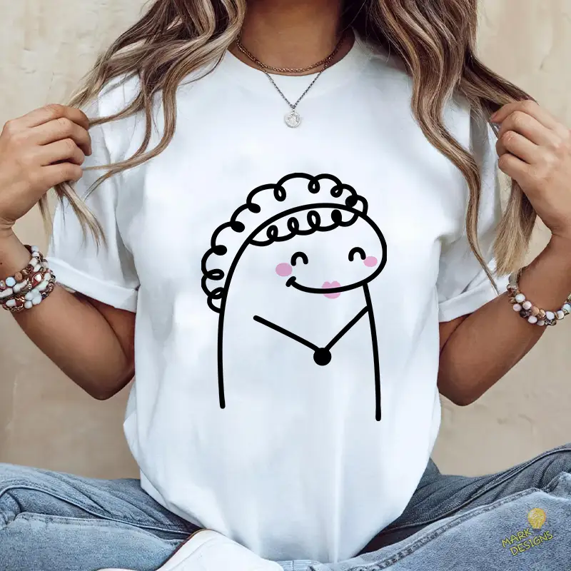 Flork Mujer Coqueta con Cabello Rizado y Collar Vector para Sublimar Flork Mujer Coqueta con Cabello Rizado y Collar Vector para Sublimar