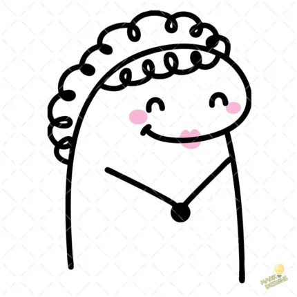 Flork Mujer Coqueta con Cabello Rizado y Collar Vector para Sublimar