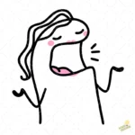 Flork Mujer Gritando o Cantando Vector para Sublimación