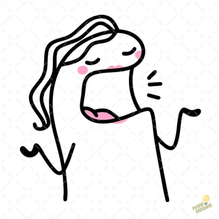 Flork Mujer Gritando o Cantando Vector para Sublimación