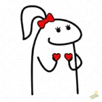 Flork Mujer con Coleta y Corazones Vector para Sublimación