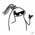 Flork Mujer con Coleta y Gafas de Sol Vector para Sublimar Actitud