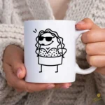 Flork Mujer en Bikini de Lunares y Gafas de Sol Vector para Sublimar